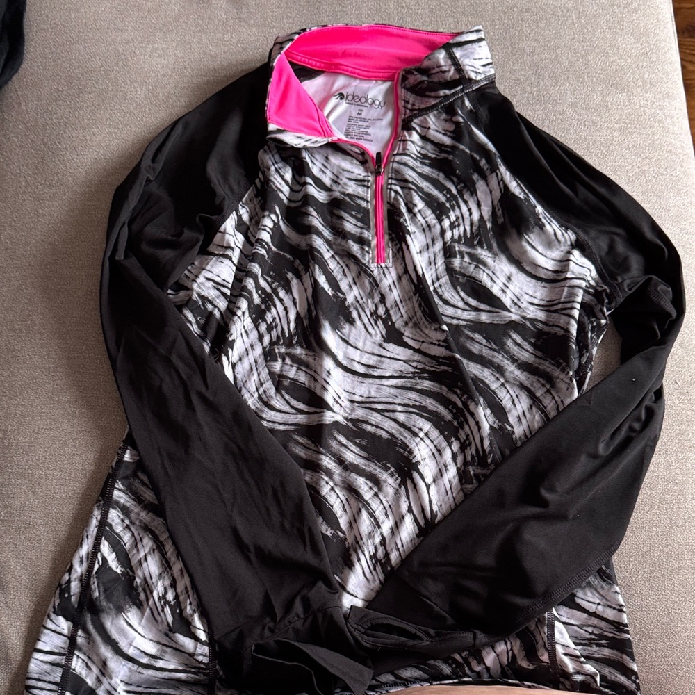 Ideology Black and Pink Long Sleeve Top